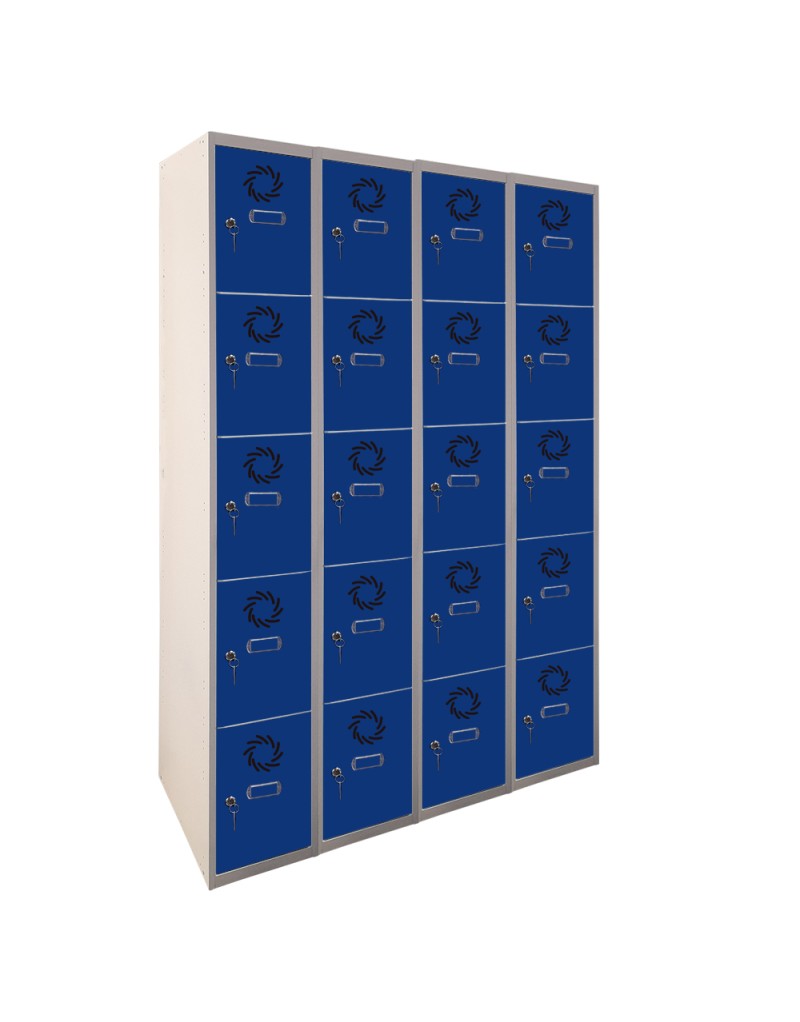 Taquilla Metálica 5 Puertas 4 Cuerpos